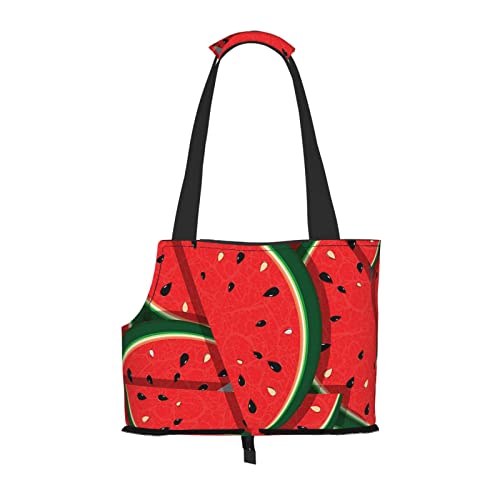 Rote Wassermelonen-Haustier-Reise-Handtasche, Hunde-Geldbörse, Haustier, kleine Hunde-Geldbörse, tragbar und sicher, bequem und schön. von ASEELO