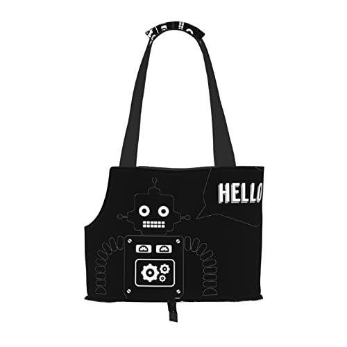 Schwarze Roboter-Haustier-Schultertasche für Haustiere, tragbar, faltbar, Handtasche für kleine Haustiere, Outdoor, Einkaufen, Reisen von ASEELO