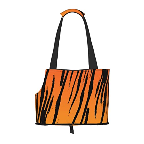 Tiger Streifen Haustier Schultertasche Haustier Handtasche Tragbare Faltbare Haustier Sling Tragetasche Handtasche für kleine Haustiere Outdoor Einkaufen Reisen von ASEELO