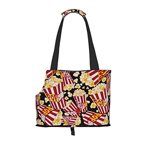 Tragetasche für kleine Hunde/Katzen, mit Popcorn-Aufdruck, mit verstellbarem Sicherheitsgurt, für U-Bahn/Einkaufen/Wandern/Reisen Tragetasche für kleine Hunde/Katzen, mit Popcorn-Aufdruck, mit verstellbarem Sicherheitsgurt, für U-Bahn/Einkaufen/Wandern/Reisen von ASEELO