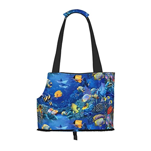 Tropical Fishes Haustier-Tragetasche, tragbar, für kleine Hunde/Katzen, weiche Seiten, mit verstellbarem Sicherheitsgurt, für U-Bahn/Einkaufen/Wandern/Reisen Tropical Fishes Haustier-Tragetasche, tragbar, für kleine Hunde/Katzen, weiche Seiten, mit verstellbarem Sicherheitsgurt, für U-Bahn/Einkaufen/Wandern/Reisen von ASEELO