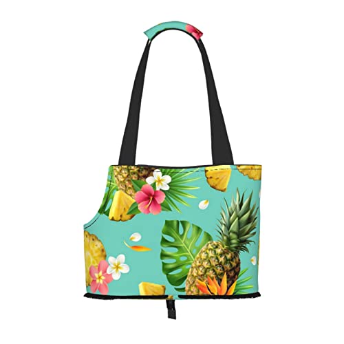 Tropische Ananas-Haustier-Tragetasche, tragbar, für kleine Hunde/Katzen, weich, mit verstellbarem Sicherheitsgurt, für U-Bahn/Einkaufen/Wandern/Reisen Tropische Ananas-Haustier-Tragetasche, tragbar, für kleine Hunde/Katzen, weich, mit verstellbarem Sicherheitsgurt, für U-Bahn/Einkaufen/Wandern/Reisen von ASEELO