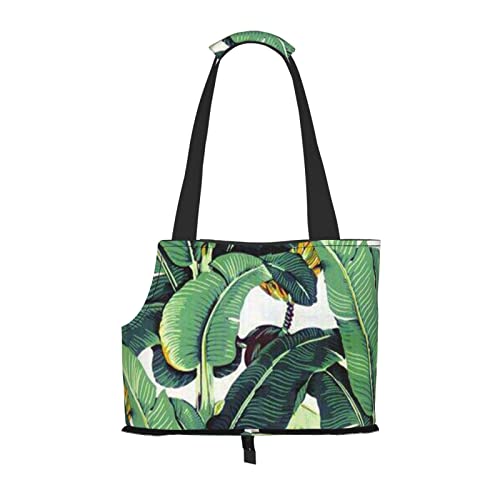 Tropische Bananen-Palmblätter, Haustier-Schultertasche, tragbar, faltbar, für kleine Haustiere, Outdoor, Einkaufen, Reisen von ASEELO
