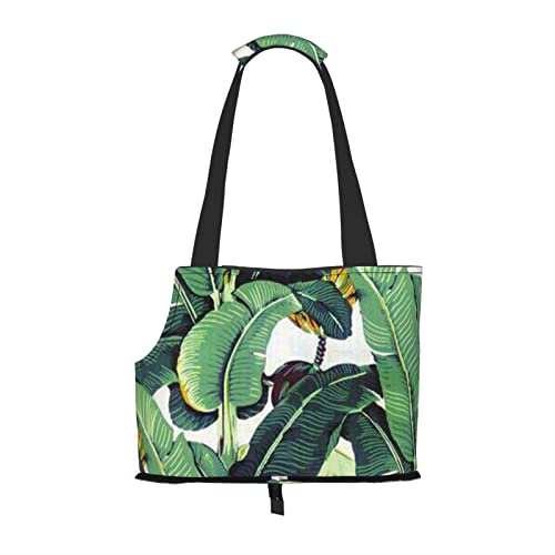 Tropische Bananen-Palmblätter, Haustier-Schultertasche, tragbar, faltbar, für kleine Haustiere, Outdoor, Einkaufen, Reisen Tropische Bananen-Palmblätter, Haustier-Schultertasche, tragbar, faltbar, für kleine Haustiere, Outdoor, Einkaufen, Reisen von ASEELO
