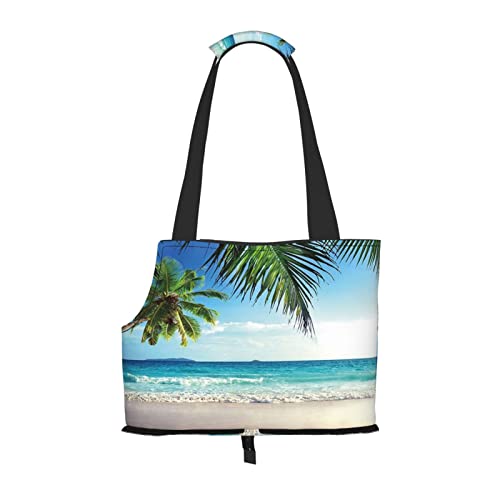 Tropische Palme Hawaii Strand Haustier Reise Handtasche, Hundegeldbörse, Geldbörse, Haustier, kleine Hundegeldbörse, tragbar und sicher, bequem und schön. von ASEELO