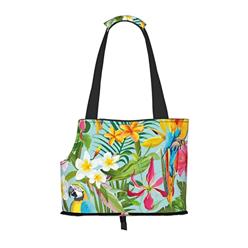Tropische Pflanzen und Papageien Haustier-Reisehandtasche, Hundebörse, Geldbörse, Haustier, kleine Hundegeldbörse, tragbar und sicher, bequem und schön. Tropische Pflanzen und Papageien Haustier-Reisehandtasche, Hundebörse, Geldbörse, Haustier, kleine Hundegeldbörse, tragbar und sicher, bequem und schön. von ASEELO