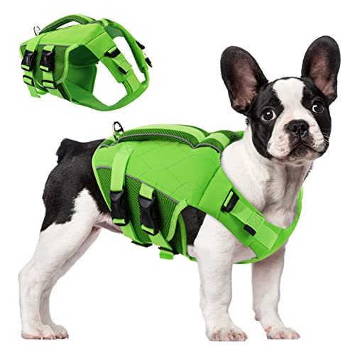 ASENKU Schwimmweste Hund für Kleine Hunde XS,Verstellbar & Ripstop Hundeschwimmweste,Rettungsweste für Hunde mit Griff und Reflektierend zum Chihuahua, Dackel, Französische Bulldogge,Labrador von ASENKU