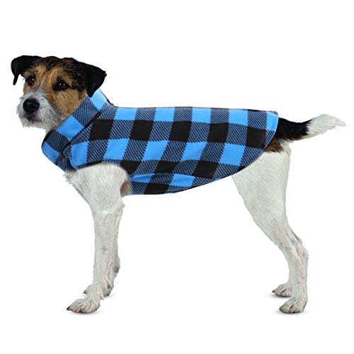 ASENKU Hundepullover, kariert, wendbar, für kleine, mittelgroße und große Hunde, Blau, M von ASENKU