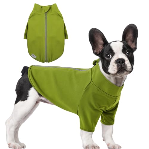 ASENKU Hundepullover Shirt, reflektierender Hund Herbst Winter Pullover Kleidung für Hund, elastisches Welpen-Sweatshirt mit Reißverschluss, Haustier warmes Outfit Wintermäntel für kleine mittelgroße von ASENKU