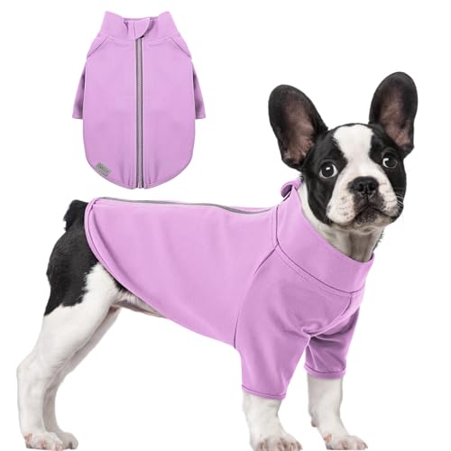 ASENKU Hundepullover Shirt, reflektierender Hund Herbst Winter Pullover Kleidung für Hund, elastisches Welpen-Sweatshirt mit Reißverschluss, Haustier warmes Outfit Wintermäntel für kleine mittelgroße von ASENKU