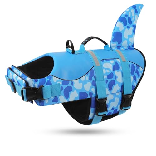 ASENKU Hundeschwimmweste, Sicherheitsweste für Haustiere, zum Schwimmen und Bootfahren, Haifisch-Schwimmwesten mit Auftrieb für kleine bis große Hunde (Kuh ASENKU Hundeschwimmweste, Sicherheitsweste für Haustiere, zum Schwimmen und Bootfahren, Haifisch-Schwimmwesten mit Auftrieb für kleine bis große Hunde (Kuh von ASENKU