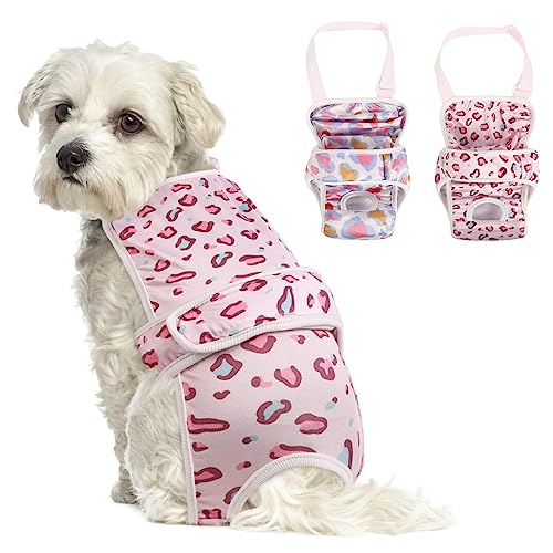 ASENKU Hundewindeln für Hündinnen, wiederverwendbare Hundewindeln für Hündinnen, 2 Stück, Medium, Leopard ASENKU Hundewindeln für Hündinnen, wiederverwendbare Hundewindeln für Hündinnen, 2 Stück, Medium, Leopard von ASENKU