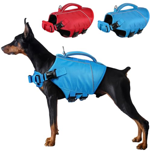 ASENKU Leichte Hundeschwimmweste, Hundeschwimmweste zum Schwimmen, Bootfahren, Hundeschwimmweste mit hoher Schwimmfähigkeit, Haustier-Schwimmweste für kleine, mittelgroße und große Hunde von ASENKU