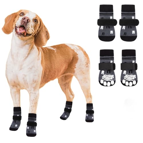 ASENKU Rutschfeste Hundesocken gegen Lecken von Pfoten, Hundestiefel und Pfotenschutz mit verstellbarem Riemen für heiße/kalte Gehwege, Hundeschuhe für Hartholzböden für mittelgroße ältere Hunde, Grau ASENKU Rutschfeste Hundesocken gegen Lecken von Pfoten, Hundestiefel und Pfotenschutz mit verstellbarem Riemen für heiße/kalte Gehwege, Hundeschuhe für Hartholzböden für mittelgroße ältere Hunde, Grau von ASENKU