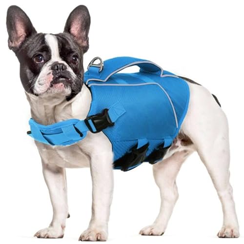 ASENKU Schwimmweste Hund, Hundeschwimmweste Mittelgroße Hund M, Rettungswesten für Hunde mit Griff und Reflektierend,Leicht und Sicher,Hunde Schwimmweste zum Schwimmen, Bootfahren und Kanufahren von ASENKU