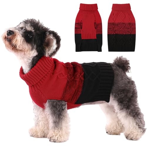 ASENKU Warmer Hundepullover für kleine und mittelgroße Hunde, Haustierpullover für Herbst und Winter, Hundekleidung, Dicker Pullover, Welpen, Katzen, Rollkragenpullover für Hunde, Chihuahua von ASENKU