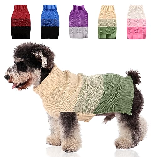 ASENKU Warmer Hundepullover für kleine und mittelgroße Hunde, Haustierpullover für Herbst und Winter, Hundekleidung, verdickter Pullover für Welpen, Katzen, Rollkragenpullover für Hunde, Chihuahua, von ASENKU