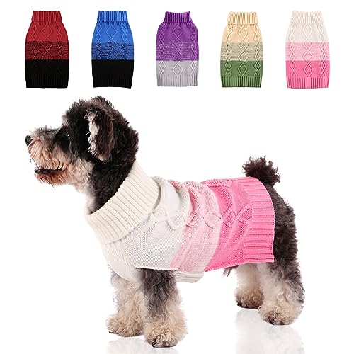 ASENKU Warmer Hundepullover für kleine und mittelgroße Hunde, Haustierpullover für Herbst und Winter, Hundekleidung, verdickter Pullover für Welpen, Katzen, Rollkragenpullover für Hunde, Chihuahua, von ASENKU