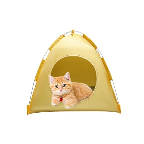 ASFANES Haustierzelt, Pop-Up-Höhlenbett für Indoor-Katzen und kleine Hunde, tragbares Outdoor-Campingzelt, Gelb ASFANES Haustierzelt, Pop-Up-Höhlenbett für Indoor-Katzen und kleine Hunde, tragbares Outdoor-Campingzelt, Gelb von ASFANES