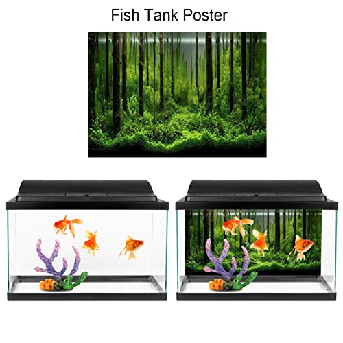 ASHATA Aquarium-Hintergrund-Plakat PVC-anhaftender Dekor-Papiergrün-Unterwasserwald-Wasserart (76 * 46cm) von ASHATA