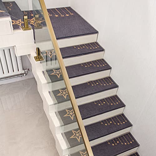 Teppich-Treppenstufen, Set mit 10 rutschfesten, rutschfesten Gummi-Laufmatten, kleberfreie, Selbstklebende, drehbare Treppenmatte, Innen- und Außentreppenstufen für Haustiere, Hunde, Treppen von ASHILD