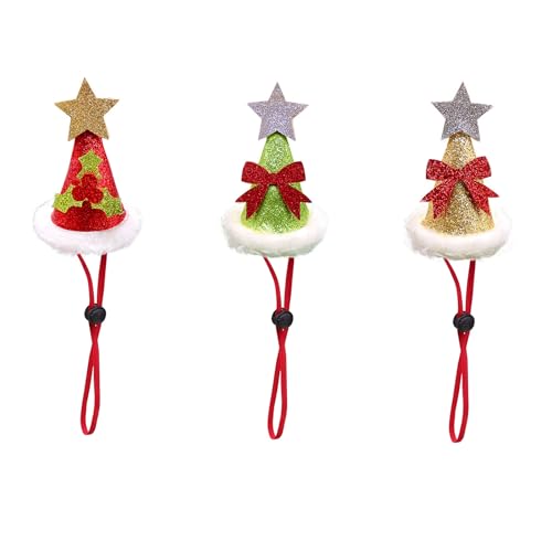 Haustier-Weihnachtsmannmütze und Haarnadel-Set, niedliches Urlaubsoutfit Weihnachts-Party-Geschenk für einen festlichen Look, Weihnachtsfeier, Kopfbedeckung, Weihnachtsmütze für Kätzchen von ASHLUYAK