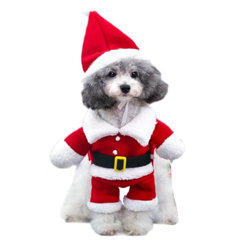 Hundekostüm Dress Up Foto Requisiten Haustier Outfit Weiches Kostüm Weihnachten Weihnachtsmann Mantel Thema Cosplay Zubehör Katze Weihnachtskostüm von ASHLUYAK