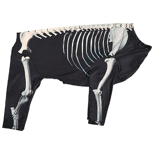 Kleidung für Hunde Große Rassen Skelett Kostüm Halloween Hemd mit Kapuze Bichon Sweatshirt 4 Beine Welpe Mittel T-Shirt Kostüm für Haustiere Kostüm Skelett Hund von ASHLUYAK