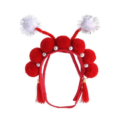 Niedliche Weihnachten Chinesische Stirnband Für Katze Hund Dress Up Kostüm Cosplay Chinesische Kopfbedeckung Hunde Katze Zubehör Haustier Hut Für Katze Haustier Hut Für Kleine Tier Haustier Hut Für von ASHLUYAK