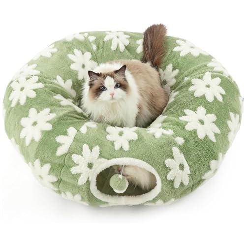 ASIAD Katzentunnel,Plüsch Katzentunnel Für Hauskatzen,2 in 1 Donut Kreisförmiger Tunnel Für Katzen,Katzenspielzeug Für Indoor-Katzen, Weiches Katzenbett,Grün ASIAD Katzentunnel,Plüsch Katzentunnel Für Hauskatzen,2 in 1 Donut Kreisförmiger Tunnel Für Katzen,Katzenspielzeug Für Indoor-Katzen, Weiches Katzenbett,Grün von ASIAD