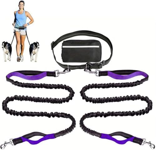 ASIAD Upliftjoys Dog Leash,Dog Running Lead,Dog Walking Belt Bag with Adjustable Waist Belt,Handles Elastic Leash for Running and Walking The Dogs,Reflective Design for Walking Running,Lila,B ASIAD Upliftjoys Dog Leash,Dog Running Lead,Dog Walking Belt Bag with Adjustable Waist Belt,Handles Elastic Leash for Running and Walking The Dogs,Reflective Design for Walking Running,Lila,B von ASIAD