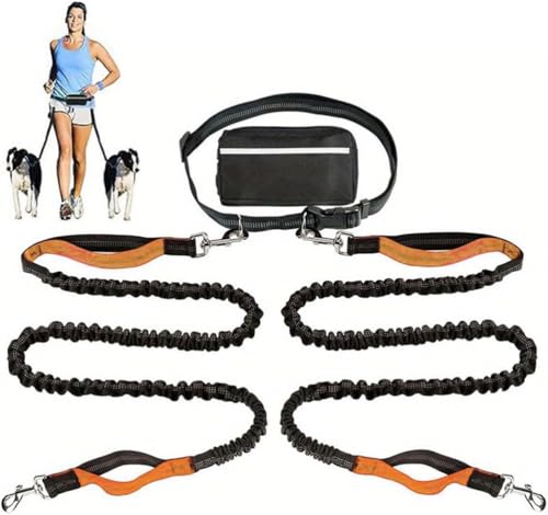 ASIAD Upliftjoys Dog Leash,Dog Running Lead,Dog Walking Belt Bag with Adjustable Waist Belt,Handles Elastic Leash for Running and Walking The Dogs,Reflective Design for Walking Running,Orange,B ASIAD Upliftjoys Dog Leash,Dog Running Lead,Dog Walking Belt Bag with Adjustable Waist Belt,Handles Elastic Leash for Running and Walking The Dogs,Reflective Design for Walking Running,Orange,B von ASIAD