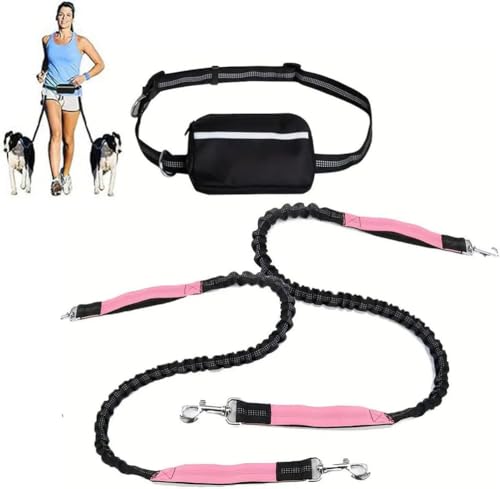 ASIAD Upliftjoys Dog Leash,Dog Running Lead,Dog Walking Belt Bag with Adjustable Waist Belt,Handles Elastic Leash for Running and Walking The Dogs,Reflective Design for Walking Running,Rosa,B ASIAD Upliftjoys Dog Leash,Dog Running Lead,Dog Walking Belt Bag with Adjustable Waist Belt,Handles Elastic Leash for Running and Walking The Dogs,Reflective Design for Walking Running,Rosa,B von ASIAD