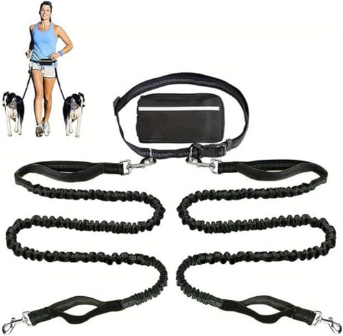 ASIAD Upliftjoys Dog Leash,Dog Running Lead,Dog Walking Belt Bag with Adjustable Waist Belt,Handles Elastic Leash for Running and Walking The Dogs,Reflective Design for Walking Running,Schwarz,B ASIAD Upliftjoys Dog Leash,Dog Running Lead,Dog Walking Belt Bag with Adjustable Waist Belt,Handles Elastic Leash for Running and Walking The Dogs,Reflective Design for Walking Running,Schwarz,B von ASIAD