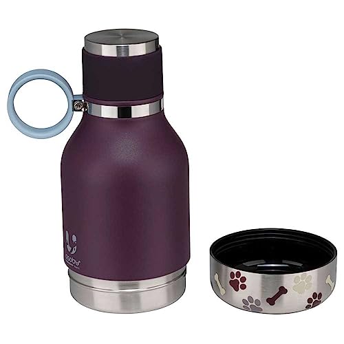 Asobu - Dog Bowl - Edelstahlflasche mit Hundenapf 1 Liter Burgunderrot Asobu - Dog Bowl - Edelstahlflasche mit Hundenapf 1 Liter Burgunderrot von ASOBU