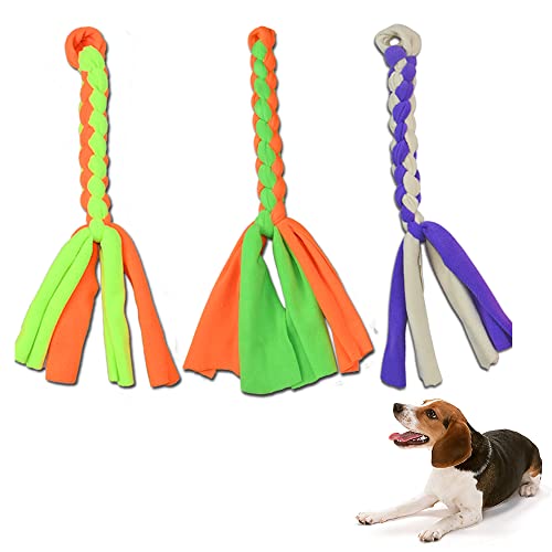 ASOCEA 3 Pack Hund Seil Spielzeug für Kauen und Tauziehen Interaktives Hundespielzeug zum Jagen und Zahnen Welpe Tether Köder Spielzeug für Kleine Mittlere und Große Hunde von ASOCEA