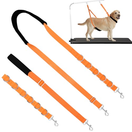 ASOCEA Hundepflege Bauchgurt Band Verstellbare Grooming Restraint Schlaufe Hundepflegeschlaufe mit 6D-Ringen Halter für Halskrause für Haustiere für Kleine Mittlere Hunde Haare Schneiden Waschen von ASOCEA