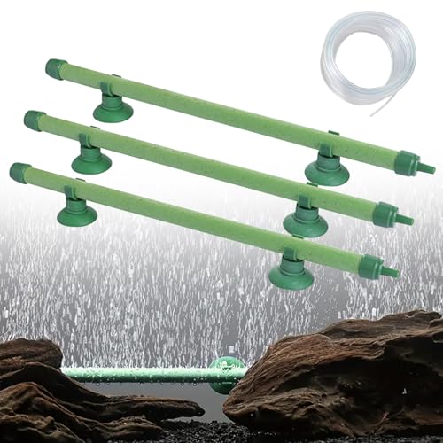 ASOFTY 3 Stück Aquarium Luftstein mit 2M Schlauch, Aquarium Sauerstoff Blasenstreifen mit Saugnapf, Aquarium Luftausströmer Stab, Aquarium Sauerstoffstein Felsen ASOFTY 3 Stück Aquarium Luftstein mit 2M Schlauch, Aquarium Sauerstoff Blasenstreifen mit Saugnapf, Aquarium Luftausströmer Stab, Aquarium Sauerstoffstein Felsen von ASOFTY