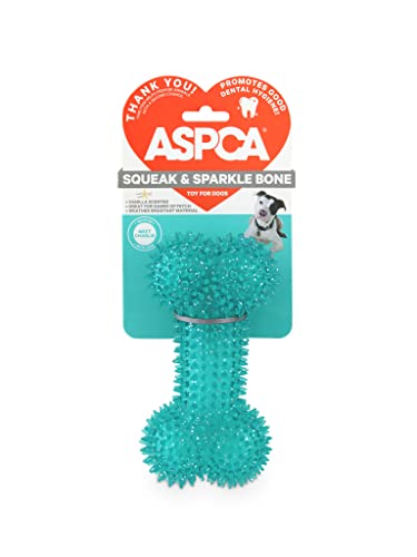 ASPCA Squeeky Puppy Teething Spikey Glitter Bone Chew Toy Ungiftiger TPR Gummi für kleine bis mittelgroße Hunde von ASPCA