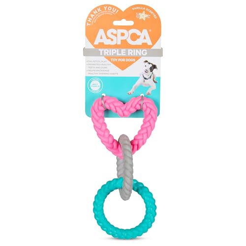ASPCA Triple Rings Hundespielzeug - Vanilleduft Zerren & Apportieren Kauspielzeug für Zahngesundheit - Langlebiges TPR-Design ASPCA Triple Rings Hundespielzeug - Vanilleduft Zerren & Apportieren Kauspielzeug für Zahngesundheit - Langlebiges TPR-Design von ASPCA