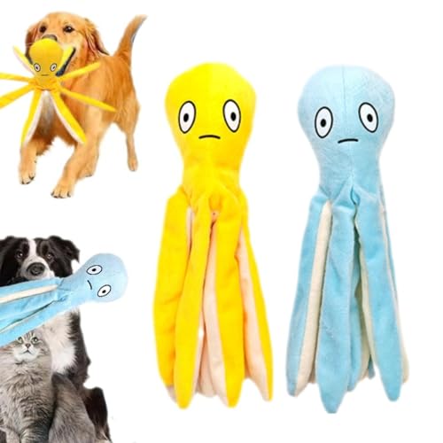 ASQzhuLIWing 2PCS Octopus Katzenspielzeug, Simulation Octopus Puppe, Quietschendes Octopus Hundespielzeug, Interaktives Plüschtier, Geeignet für Große und Kleine Katzen und Hunde Spielzeug (Gelb + ASQzhuLIWing 2PCS Octopus Katzenspielzeug, Simulation Octopus Puppe, Quietschendes Octopus Hundespielzeug, Interaktives Plüschtier, Geeignet für Große und Kleine Katzen und Hunde Spielzeug (Gelb + von ASQzhuLIWing