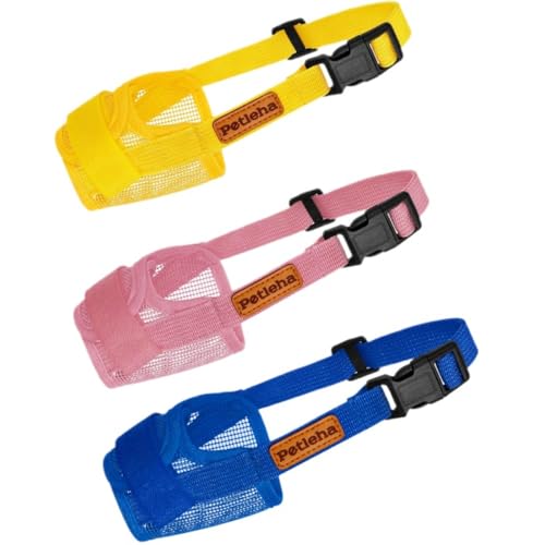 ASQzhuLIWing 3 Maulkörbe für Welpen mit Klettverschluss Weiches atmungsaktives Netzgewebe mit verstellbaren Riemen Verhindert Bellen Beißen und Kauen Geeignet für kleine und mittelgroße Hunde ASQzhuLIWing 3 Maulkörbe für Welpen mit Klettverschluss Weiches atmungsaktives Netzgewebe mit verstellbaren Riemen Verhindert Bellen Beißen und Kauen Geeignet für kleine und mittelgroße Hunde von ASQzhuLIWing