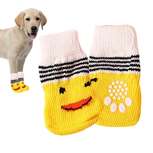 ASTRL Tiersocken - Doppelseitige Anti-Rutsch-Socken mit verstellbaren Trägern,Pfotenschutz für Welpen, kleine, mittelgroße Hunde, Haustierzubehör von ASTRL