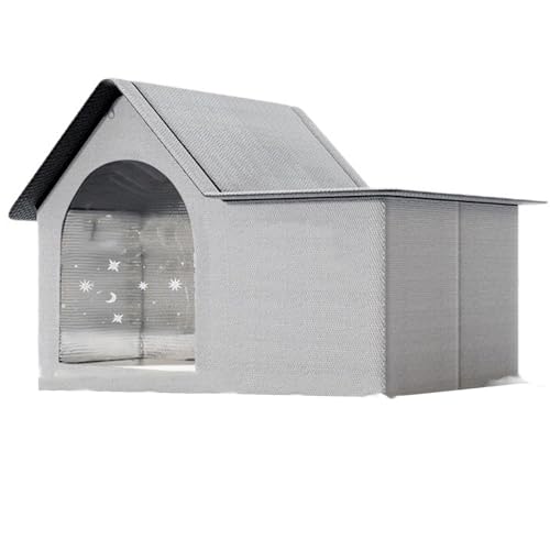 ASTVDFQK Hundehütte for Drinnen Oder Draußen, Katzenhaus,Wetterfester Unterschlupf for Streunende Katzen, Türvorhang, Reißverschluss-Design(Standard,S) von ASTVDFQK