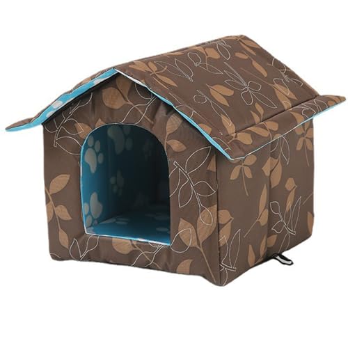 ASTVDFQK Hundehütte for Wildkatzen, Wasserdichtes Katzenhaus for Katzen Im Freien/im Haus, Isoliertes Katzenbett for Alle Jahreszeiten, Einfach Aufzubauen(M) von ASTVDFQK