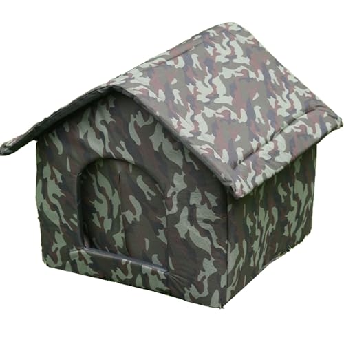 ASTVDFQK Katzenhaus Draußen, Abnehmbares Design, wasserdichte Katzenhöhle, Tierunterkunft Mit Kissen for Wilde Katzen/Hunde(L) von ASTVDFQK