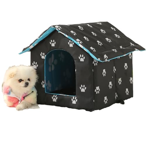 ASTVDFQK Katzenhaus Outdoor, Hundehaus for Draußen, Integrierte Polsterung, Sichere Schnallenriemen, for Streunende Katzen(M) von ASTVDFQK