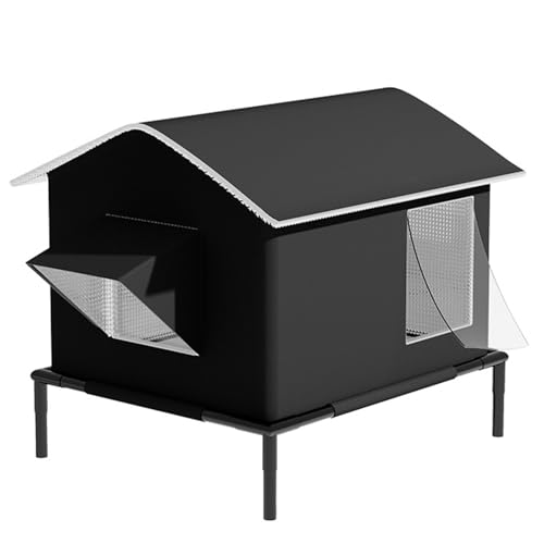 ASTVDFQK Katzenhaus Outdoor Für Freigängerkatzen, Katzenhöhle Für Wilde Haustiere Im Freien, wasserdichte Hundehütte Für Freigänger-/Innenkatzen, Inklusive Sockel, Schwarz ASTVDFQK Katzenhaus Outdoor Für Freigängerkatzen, Katzenhöhle Für Wilde Haustiere Im Freien, wasserdichte Hundehütte Für Freigänger-/Innenkatzen, Inklusive Sockel, Schwarz von ASTVDFQK