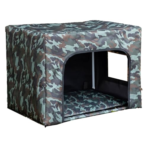 ASTVDFQK Katzenhaus Outdoor Im Freien, Seitenfenster, Wasserdichtes Katzenhaus for Wildkatzen, Hundehaus Mit Matte(A) von ASTVDFQK