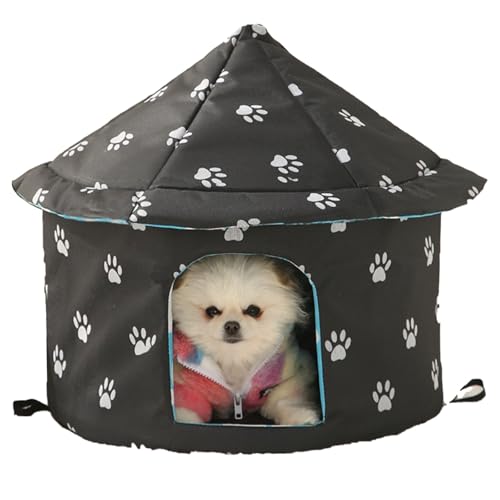 ASTVDFQK Katzenhaus for Draußen Und Drinnen, Katzenhaus Outdoor Winterfest Unterschlupf for Katzen, Hunde Und Wildtiere(Black,S) von ASTVDFQK